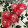 Set de 3 flores de Jabón corazon rojo