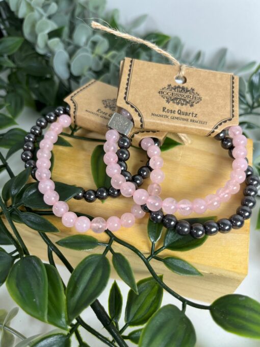 Pulsera magnética - cuarzo rosa