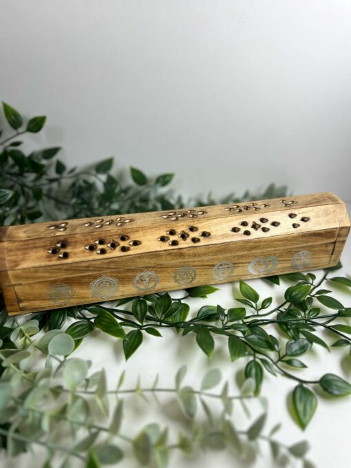 Baúl incensario caja madera chakras