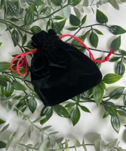 Bolsa de terciopelo negro-rojo