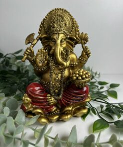 Ganesha dorada y roja 16cm