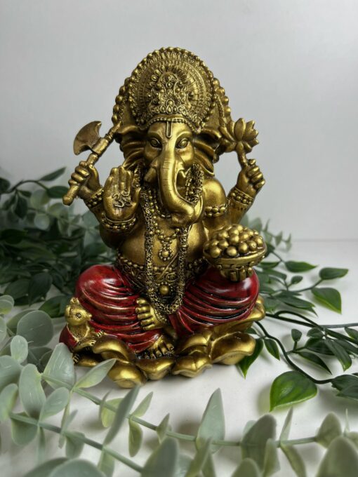 Ganesha dorada y roja 16cm