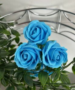Flor jabón manualidad azul