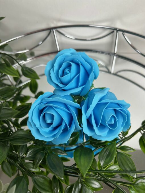 Flor jabón manualidad azul